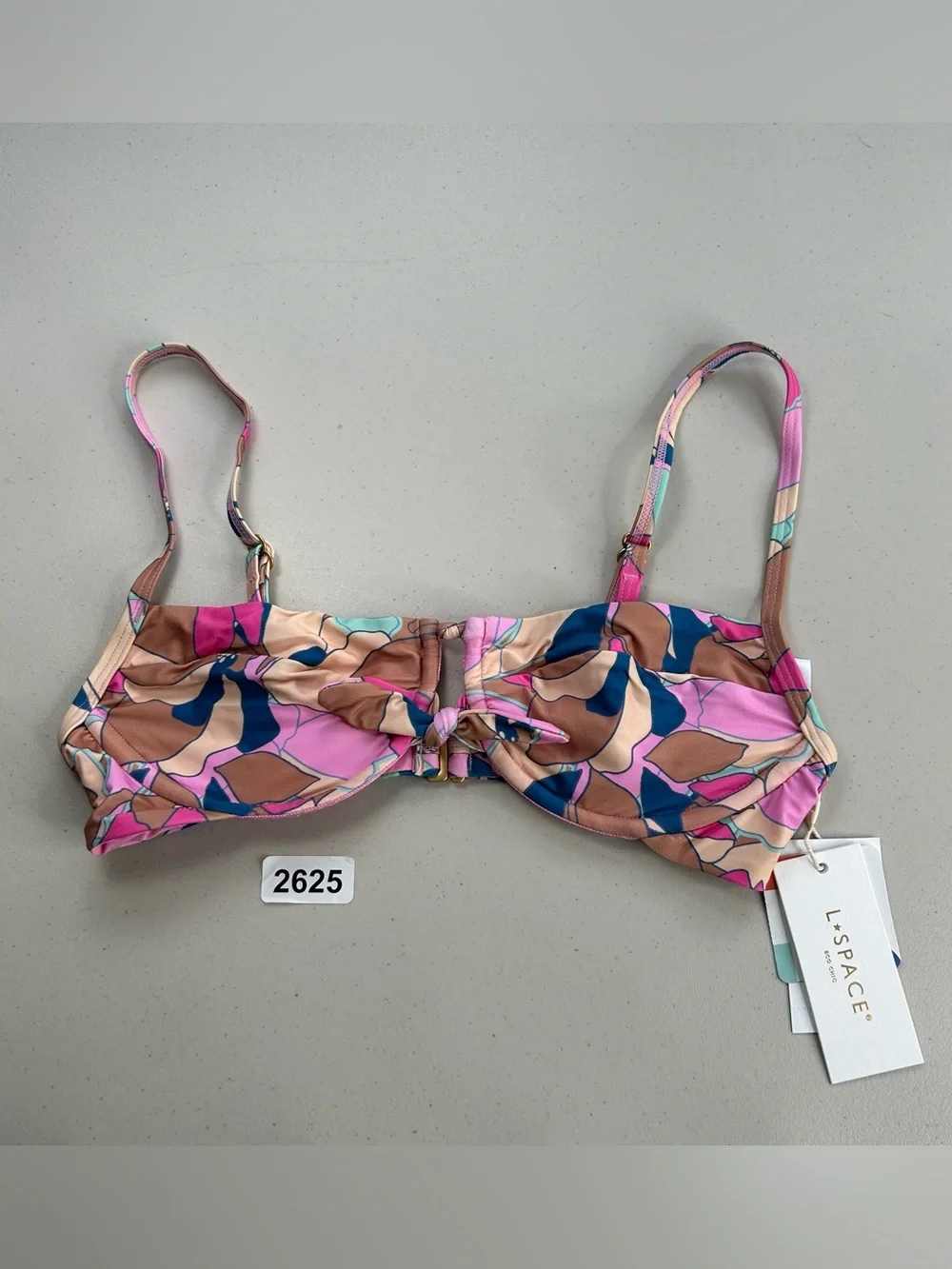 L*Space Eco Chic Rose Bikini Top Women's Size Small Sundazed Floral Swim